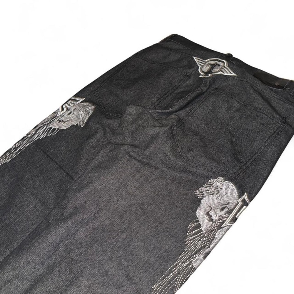 Vintage Y2K Game Time Embroidered Black Denim Jeans 3… - Gem